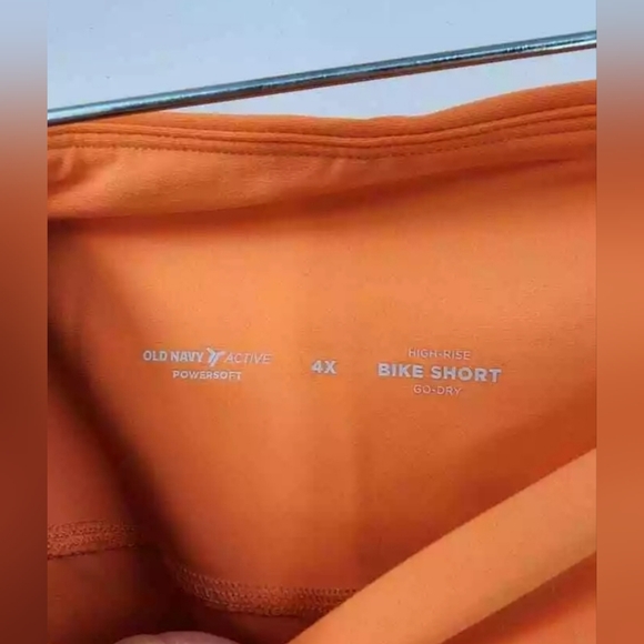 Old Navy High Rise Power Soft Bike Short, Orange, 4X - Picture 7 of 9